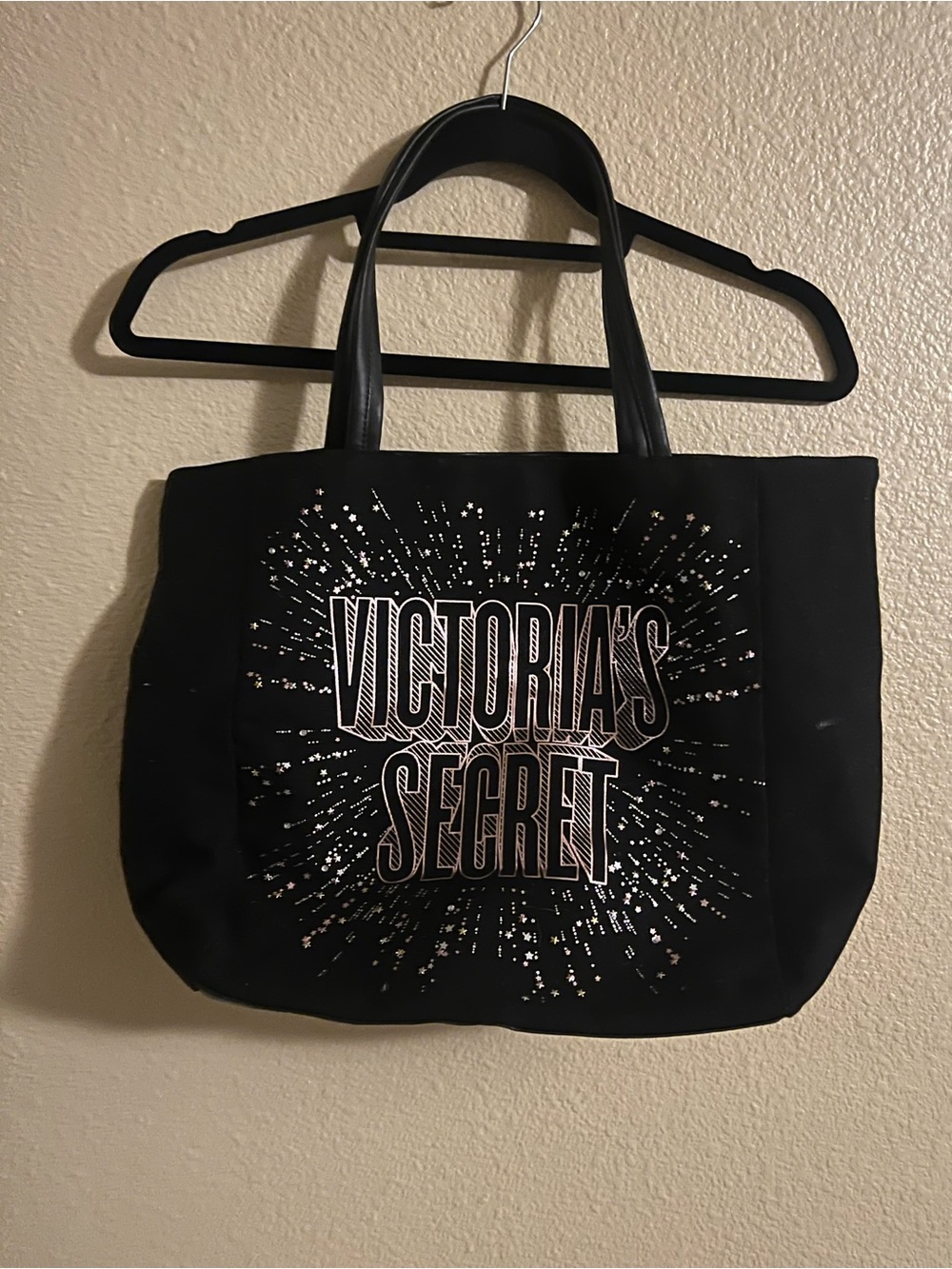 Victoria's Secret Black Tote with Starburst Logo